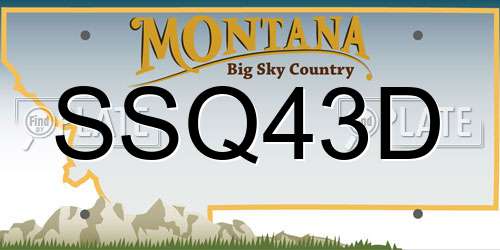 SSQ43D Montana License Plate