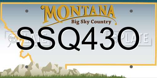 SSQ43O Montana License Plate