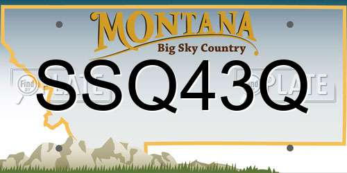 SSQ43Q Montana License Plate