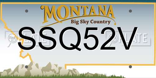 SSQ52V Montana License Plate