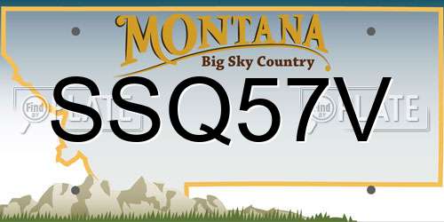 SSQ57V Montana License Plate