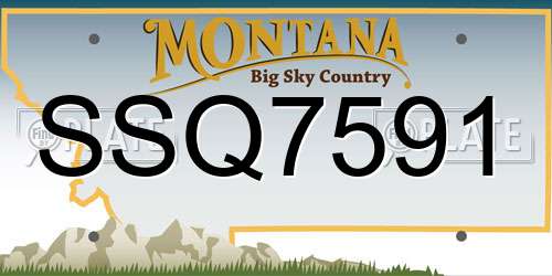 SSQ7591 Montana License Plate