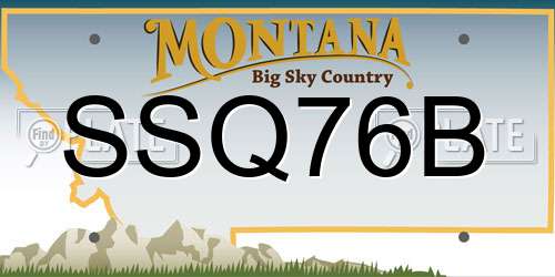 SSQ76B Montana License Plate
