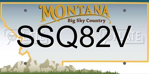 SSQ82V Montana License Plate
