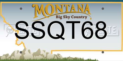 SSQT68 Montana License Plate