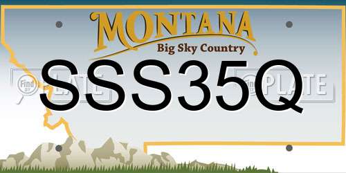 SSS35Q Montana License Plate