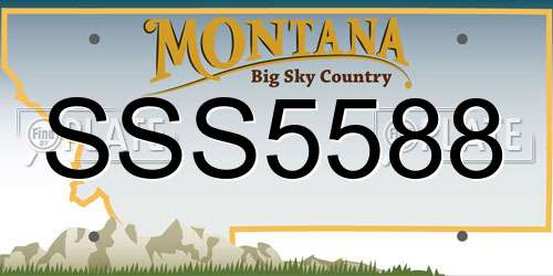 SSS5588 Montana License Plate