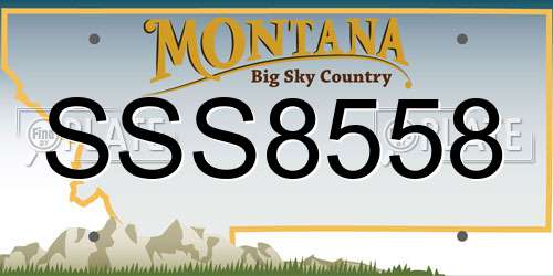 SSS8558 Montana License Plate