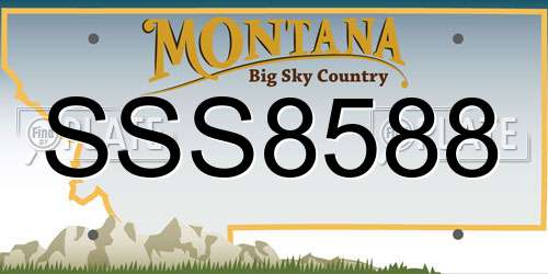 SSS8588 Montana License Plate
