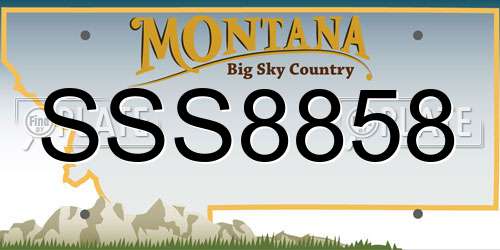 SSS8858 Montana License Plate
