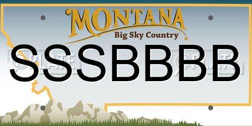SSSBBBB Montana License Plate