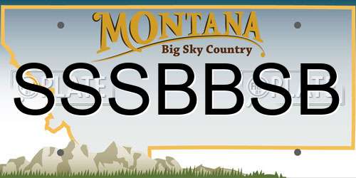 SSSBBSB Montana License Plate