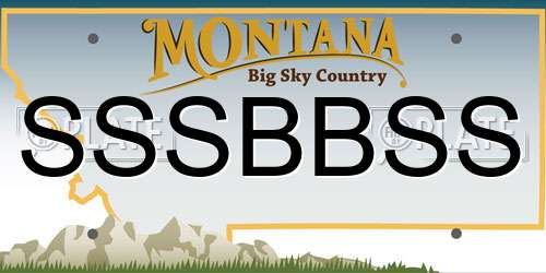 SSSBBSS Montana License Plate