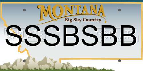 SSSBSBB Montana License Plate