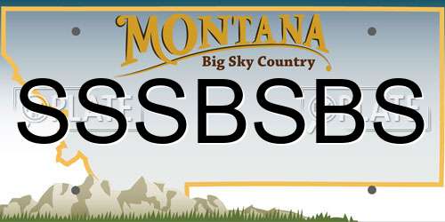 SSSBSBS Montana License Plate