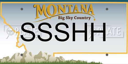 SSSHH Montana License Plate