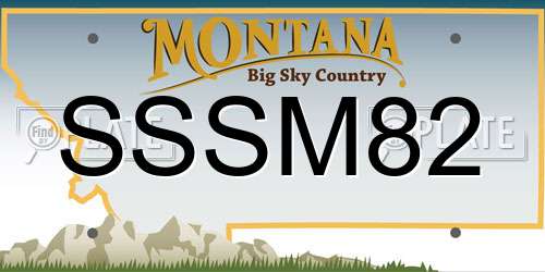 SSSM82 Montana License Plate