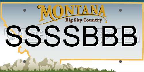 SSSSBBB Montana License Plate