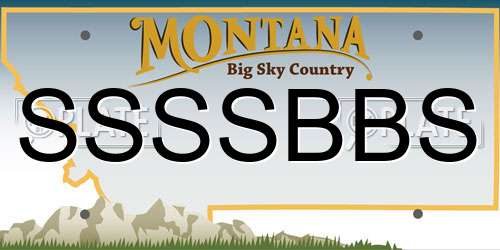 SSSSBBS Montana License Plate