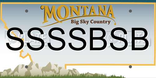 SSSSBSB Montana License Plate