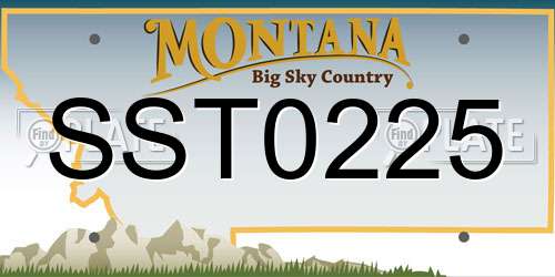 SST0225 Montana License Plate