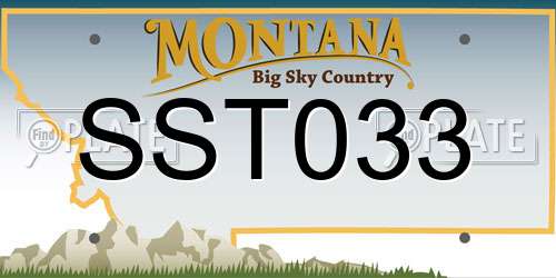 SST033 Montana License Plate
