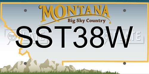 SST38W Montana License Plate