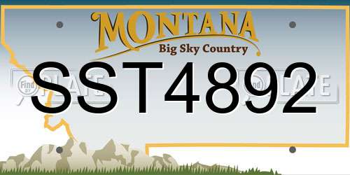 SST4892 Montana License Plate