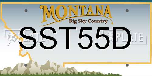 SST55D Montana License Plate