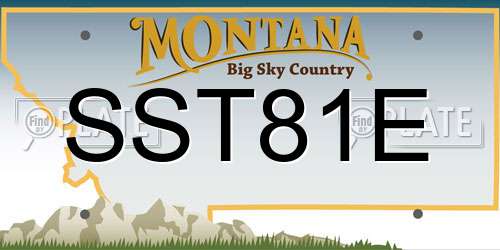 SST81E Montana License Plate