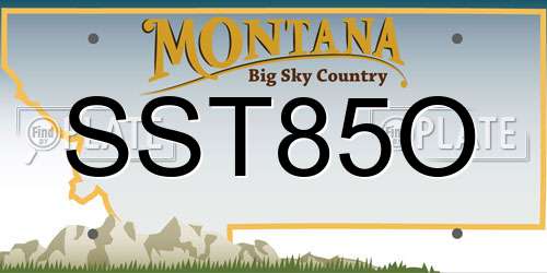 SST85O Montana License Plate