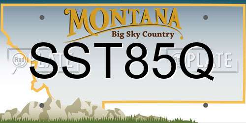 SST85Q Montana License Plate