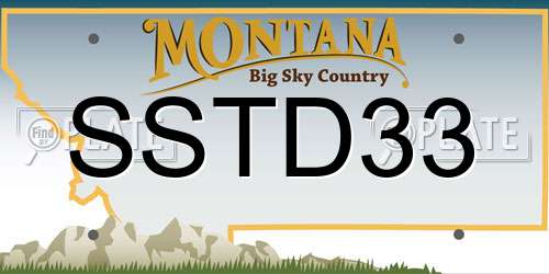 SSTD33 Montana License Plate