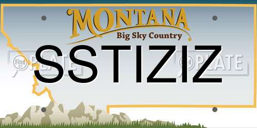 SSTIZIZ Montana License Plate