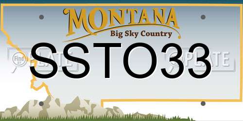 SSTO33 Montana License Plate