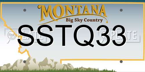 SSTQ33 Montana License Plate