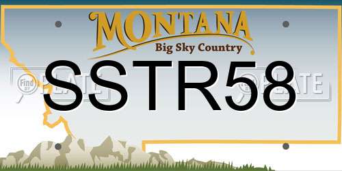 SSTR58 Montana License Plate