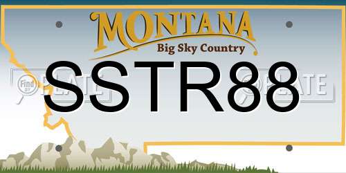 SSTR88 Montana License Plate