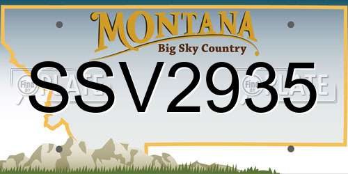 SSV2935 Montana License Plate