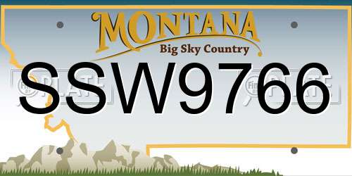 SSW9766 Montana License Plate