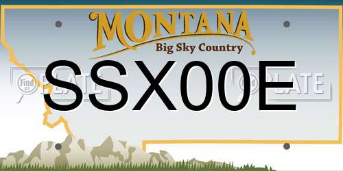 SSX00E Montana License Plate