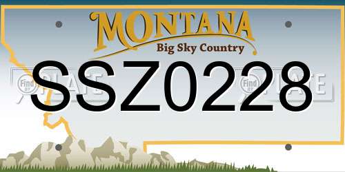 SSZ0228 Montana License Plate