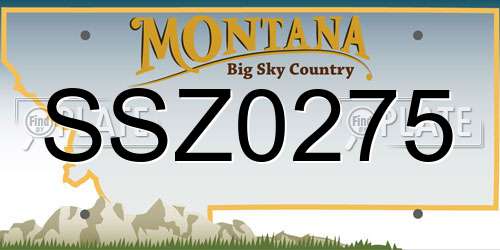 SSZ0275 Montana License Plate