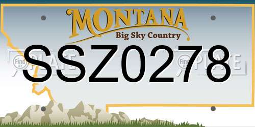 SSZ0278 Montana License Plate