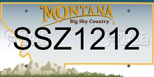 SSZ1212 Montana License Plate