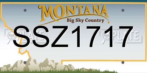 SSZ1717 Montana License Plate