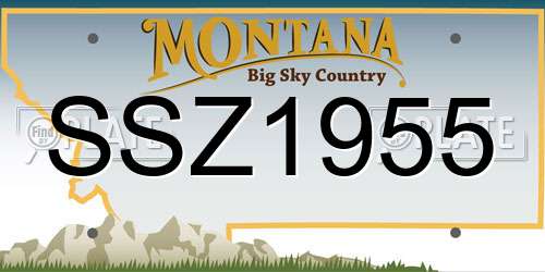 SSZ1955 Montana License Plate