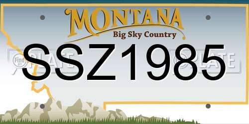 SSZ1985 Montana License Plate