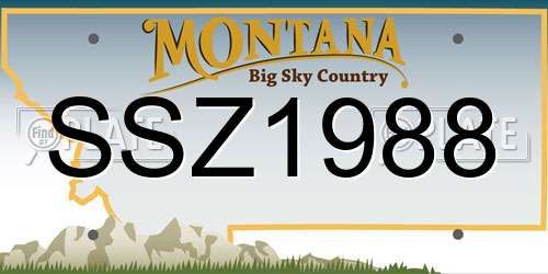 SSZ1988 Montana License Plate