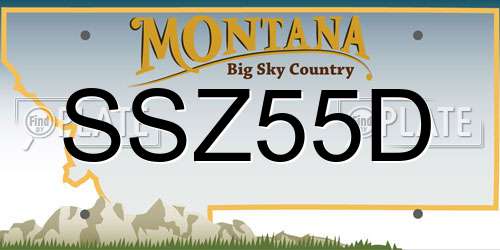 SSZ55D Montana License Plate